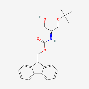 molecular formula C22H27NO4 B1609507 [(2S)-1-叔丁氧基-3-羟基丙烷-2-基]氨基甲酸(9H-芴-9-基)甲酯 CAS No. 438239-26-0