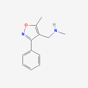 molecular formula C12H14N2O B1609512 N-甲基-N-[(5-甲基-3-苯基异噁唑-4-基)甲基]胺 CAS No. 857283-57-9