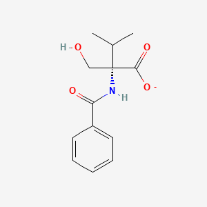 molecular formula C13H16NO4- B1609515 (2S)-2-benzamido-2-(hydroxymethyl)-3-methylbutanoate CAS No. 52421-46-2