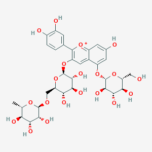 molecular formula C33H41O20+ B160952 花青素3-O-鲁汀糖苷5-O-β-D-葡萄糖苷 CAS No. 135558-26-8