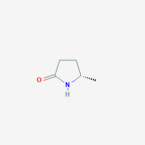 molecular formula C5H9NO B1609564 2-吡咯烷酮，5-甲基-，(5S)- CAS No. 1558-60-7