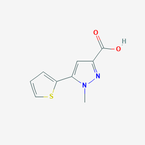 molecular formula C9H8N2O2S B1609565 1-甲基-5-(噻吩-2-基)-1H-吡唑-3-羧酸 CAS No. 869901-15-5