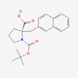 molecular formula C21H25NO4 B1609569 (S)-1-(tert-Butoxycarbonyl)-2-(naphthalen-2-ylmethyl)pyrrolidine-2-carboxylic acid CAS No. 1217648-30-0