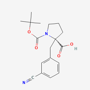 molecular formula C18H22N2O4 B1609575 (S)-1-(叔丁氧羰基)-2-(3-氰基苄基)吡咯烷-2-羧酸 CAS No. 1217637-32-5
