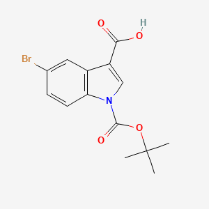 molecular formula C14H14BrNO4 B1609578 5-bromo-1-[(2-methylpropan-2-yl)oxycarbonyl]indole-3-carboxylic Acid CAS No. 852180-98-4