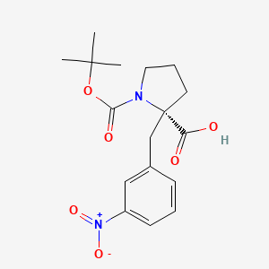 molecular formula C17H22N2O6 B1609593 (S)-1-(tert-Butoxycarbonyl)-2-(3-nitrobenzyl)pyrrolidine-2-carboxylic acid CAS No. 1217776-53-8
