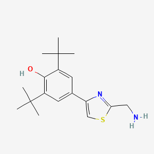 B1609685 4-(2-(Aminomethyl)-1,3-thiazol-4-yl)-2,6-di(tert-butyl)phenol CAS No. 335242-75-6