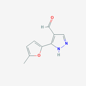 molecular formula C9H8N2O2 B1609689 3-(5-甲基-2-呋喃基)-1H-吡唑-4-甲醛 CAS No. 1006464-09-0