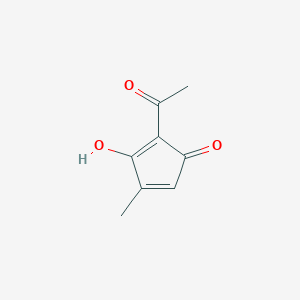 molecular formula C8H8O3 B160973 4-Cyclopentene-1,3-dione, 2-(1-hydroxyethylidene)-4-methyl- CAS No. 128886-99-7