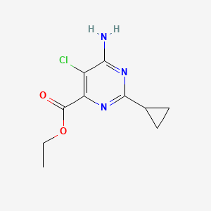 molecular formula C10H12ClN3O2 B1609801 Ethyl 6-amino-5-chloro-2-cyclopropylpyrimidine-4-carboxylate CAS No. 858954-79-7