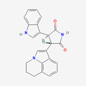 molecular formula C23H19N3O2 B1609869 2,5-Pyrrolidinedione, 3-(5,6-dihydro-4H-pyrrolo[3,2,1-ij]quinolin-1-yl)-4-(1H-indol-3-yl)-, (3S,4S)- CAS No. 905854-03-7
