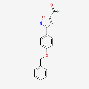 molecular formula C17H13NO3 B1609872 3-(4-Benzyloxy-phenyl)-isoxazole-5-carbaldehyde CAS No. 337355-81-4