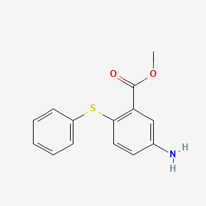molecular formula C14H13NO2S B1609873 5-氨基-2-苯硫基-苯甲酸甲酯 CAS No. 361336-73-4