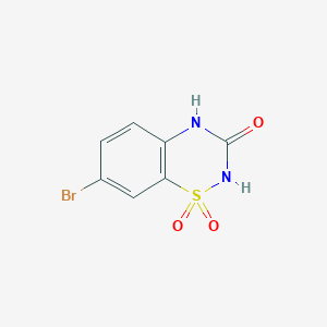 molecular formula C7H5BrN2O3S B1609881 2H-1,2,4-苯并噻二嗪-3(4H)-酮，7-溴，1,1-二氧化物 CAS No. 14141-71-0