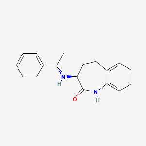 molecular formula C18H20N2O B1609891 (S)-3-(((S)-1-Phenylethyl)amino)-4,5-dihydro-1H-benzo[b]azepin-2(3H)-one CAS No. 197658-50-7