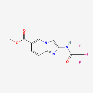 molecular formula C11H8F3N3O3 B1609914 Methyl 2-(2,2,2-trifluoroacetamido)imidazo[1,2-A]pyridine-6-carboxylate CAS No. 209971-50-6