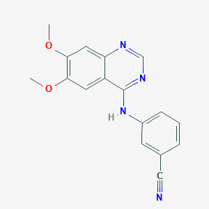 molecular formula C17H14N4O2 B1609930 3-(6,7-Dimethoxyquinazolin-4-ylamino)benzonitrile CAS No. 153437-65-1