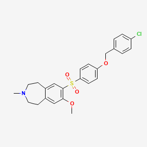 molecular formula C25H26ClNO4S B1609937 1H-3-苯并氮杂卓，7-[[4-[(4-氯苯基)甲氧基]苯基]磺酰基]-2,3,4,5-四氢-8-甲氧基-3-甲基- CAS No. 630407-66-8