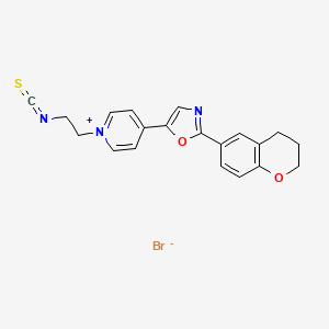 B1610116 1-(2-Isothiocyanatoethyl)-4-[2-(3,4-dihydro-2H-1-benzopyran-6-yl)-5-oxazolyl]pyridinium bromide CAS No. 155863-02-8
