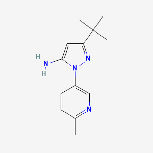 molecular formula C13H18N4 B1610165 5-Amino-3-tert-butyl-1-(2-methylpyridine-5-yl)pyrazole CAS No. 285984-51-2