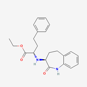 molecular formula C22H26N2O3 B1610192 (S)-Ethyl 2-(((S)-2-oxo-2,3,4,5-tetrahydro-1H-benzo[b]azepin-3-yl)amino)-4-phenylbutanoate CAS No. 367909-45-3