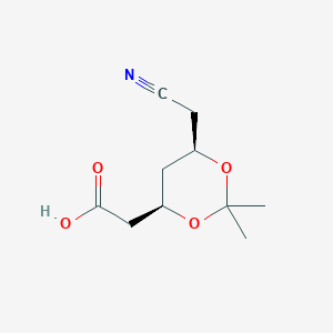 molecular formula C10H15NO4 B1610222 [(4R,6R)-6-(Cyanomethyl)-2,2-dimethyl-1,3-dioxan-4-yl]acetic acid CAS No. 807312-27-2