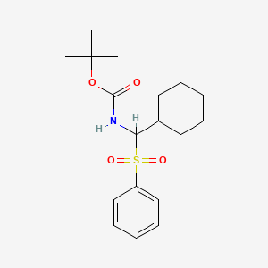 molecular formula C18H27NO4S B1610245 叔丁基环己基(苯磺酰基)甲基氨基甲酸酯 CAS No. 253426-70-9