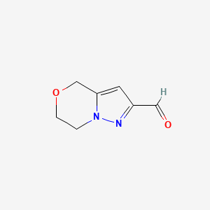 molecular formula C7H8N2O2 B1610247 6,7-dihydro-4H-pyrazolo[5,1-c][1,4]oxazine-2-carbaldehyde CAS No. 623565-59-3