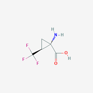 molecular formula C5H6F3NO2 B1610265 (1S,2S)-1-amino-2-(trifluoromethyl)cyclopropane-1-carboxylic Acid CAS No. 748121-19-9