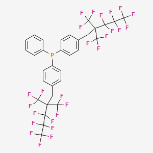 molecular formula C32H17F26P B1610288 双[4-(3,3,4,4,5,5,5-七氟-2,2-双(三氟甲基)戊基)苯基]苯基膦 CAS No. 322647-83-6