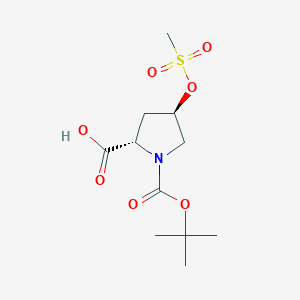 molecular formula C11H19NO7S B1610324 (2S,4R)-1-(tert-Butoxycarbonyl)-4-((methylsulfonyl)oxy)pyrrolidine-2-carboxylic acid CAS No. 202477-59-6