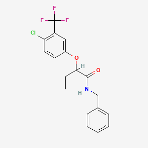 molecular formula C18H17ClF3NO2 B1610463 N-Benzyl-2-(4-chloro-3-(trifluoromethyl)phenoxy)butanamide CAS No. 86464-62-2