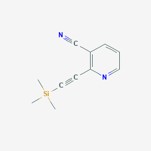 molecular formula C11H12N2Si B1610541 2-((Trimethylsilyl)ethynyl)nicotinonitrile CAS No. 97308-49-1