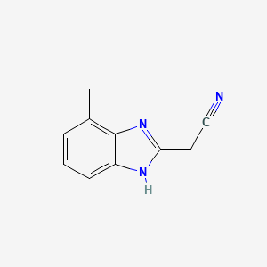 molecular formula C10H9N3 B1610624 2-(7-Methyl-1H-benzo[d]imidazol-2-yl)acetonitrile CAS No. 55025-38-2