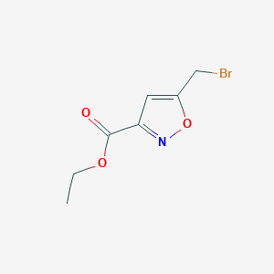 molecular formula C7H8BrNO3 B1610638 Ethyl 5-(bromomethyl)isoxazole-3-carboxylate CAS No. 84654-29-5