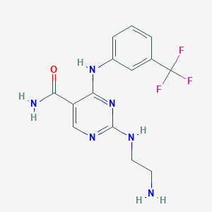 molecular formula C14H15F3N6O B161068 Syk Inhibitor II CAS No. 726695-51-8