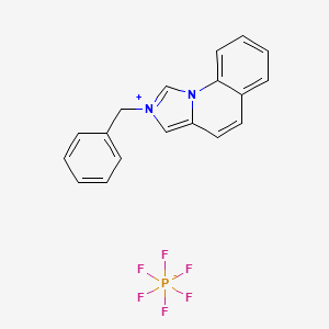 molecular formula C18H15F6N2P B1610746 2-Benzylimidazo[1,5-a]quinolinium hexafluorophosphate CAS No. 849797-79-1