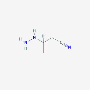 molecular formula C4H9N3 B1610860 3-Hydrazinylbutanenitrile CAS No. 352-18-1