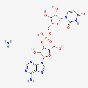 molecular formula C19H27N8O12P B1611004 [5-(6-Aminopurin-9-yl)-4-hydroxy-2-(hydroxymethyl)oxolan-3-yl] [5-(2,4-dioxopyrimidin-1-yl)-3,4-dihydroxyoxolan-2-yl]methyl hydrogen phosphate;azane CAS No. 93839-87-3