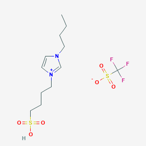 molecular formula C12H21F3N2O6S2 B1611038 4-(3-Butyl-1-imidazolio)-1-butanesulfonic acid triflate CAS No. 439937-63-0