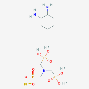 molecular formula C9H24N3O9P3Pt B161104 Diamminecyclohexanoaminotrismethylenephosphonatoplatinum(II) CAS No. 134669-29-7