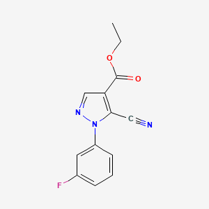 molecular formula C13H10FN3O2 B1611050 ethyl 5-cyano-1-(3-fluorophenyl)-1H-pyrazole-4-carboxylate CAS No. 98476-14-3