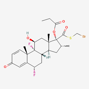 molecular formula C25H31BrF2O5S B1611067 [(6S,8S,9R,10S,11S,13S,14S,16R,17R)-17-(bromomethylsulfanylcarbonyl)-6,9-difluoro-11-hydroxy-10,13,16-trimethyl-3-oxo-6,7,8,11,12,14,15,16-octahydrocyclopenta[a]phenanthren-17-yl] propanoate CAS No. 80474-27-7