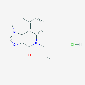molecular formula C16H20ClN3O B161111 4H-Imidazo(4,5-c)quinolin-4-one, 1,5-dihydro-5-butyl-1,9-dimethyl-, monohydrochloride CAS No. 133306-18-0