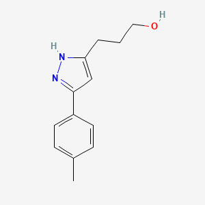 molecular formula C13H16N2O B1611145 3-(3-(p-Tolyl)-1H-pyrazol-5-yl)propan-1-ol CAS No. 69745-22-8