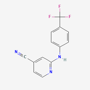 molecular formula C13H8F3N3 B1611205 2-((4-(Trifluoromethyl)phenyl)amino)isonicotinonitrile CAS No. 58408-95-0