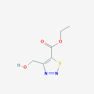 molecular formula C6H8N2O3S B1611206 Ethyl 4-(hydroxymethyl)-1,2,3-thiadiazole-5-carboxylate CAS No. 59944-62-6