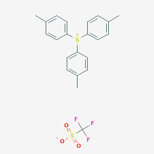 molecular formula C22H21F3O3S2 B161128 三对甲苯磺基三氟甲磺酸盐 CAS No. 127820-38-6