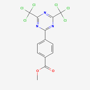 molecular formula C13H7Cl6N3O2 B1611308 Methyl 4-(4,6-bis(trichloromethyl)-1,3,5-triazin-2-yl)benzoate CAS No. 125775-49-7