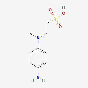 molecular formula C9H14N2O3S B1611334 2-[(4-Aminophenyl)(methyl)amino]ethane-1-sulfonic acid CAS No. 6253-69-6